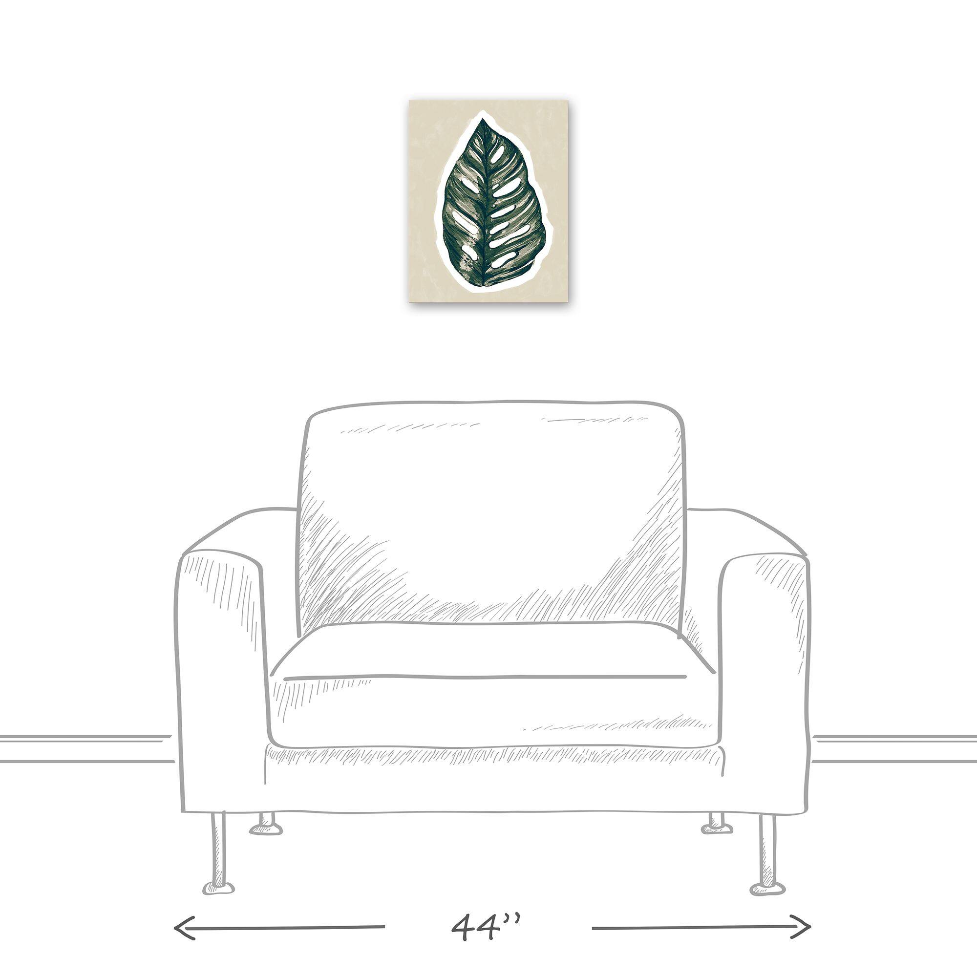 Navy Tropical Leaf 11" x 14" Canvas Wall Art